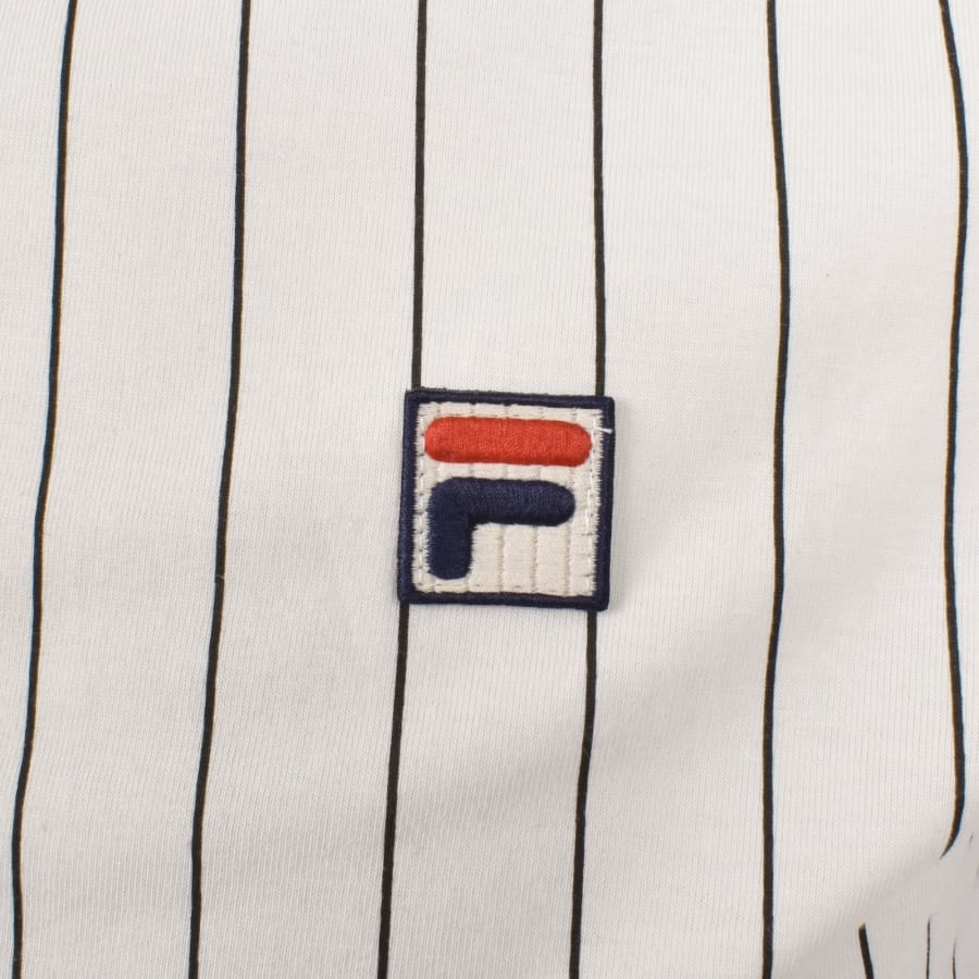 Fila Vintage Classic Stripe Polo T Shirt Cream | Mainline